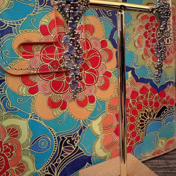 Sterling Silver with multi semi precious stone earrings - Picture 2 of 5